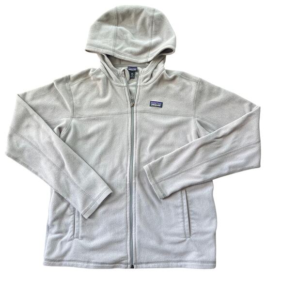 Patagonia Youth XXL 16-18 Full Zip Fleece Jacket Light Gray Hooded Boys Girls - Picture 1 of 8